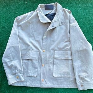 Collared Khaki zip up over coat jacket